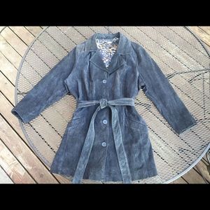 🎉 Sale 🎉 Dennis Basso suede leather trench coat